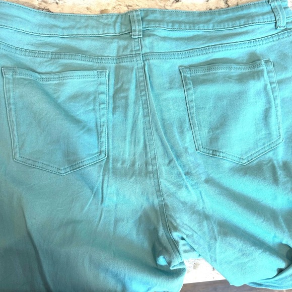 Charter Club Pants- size 16-turquoise stretch,‎ skinny ankle, summer spring - Picture 5 of 6